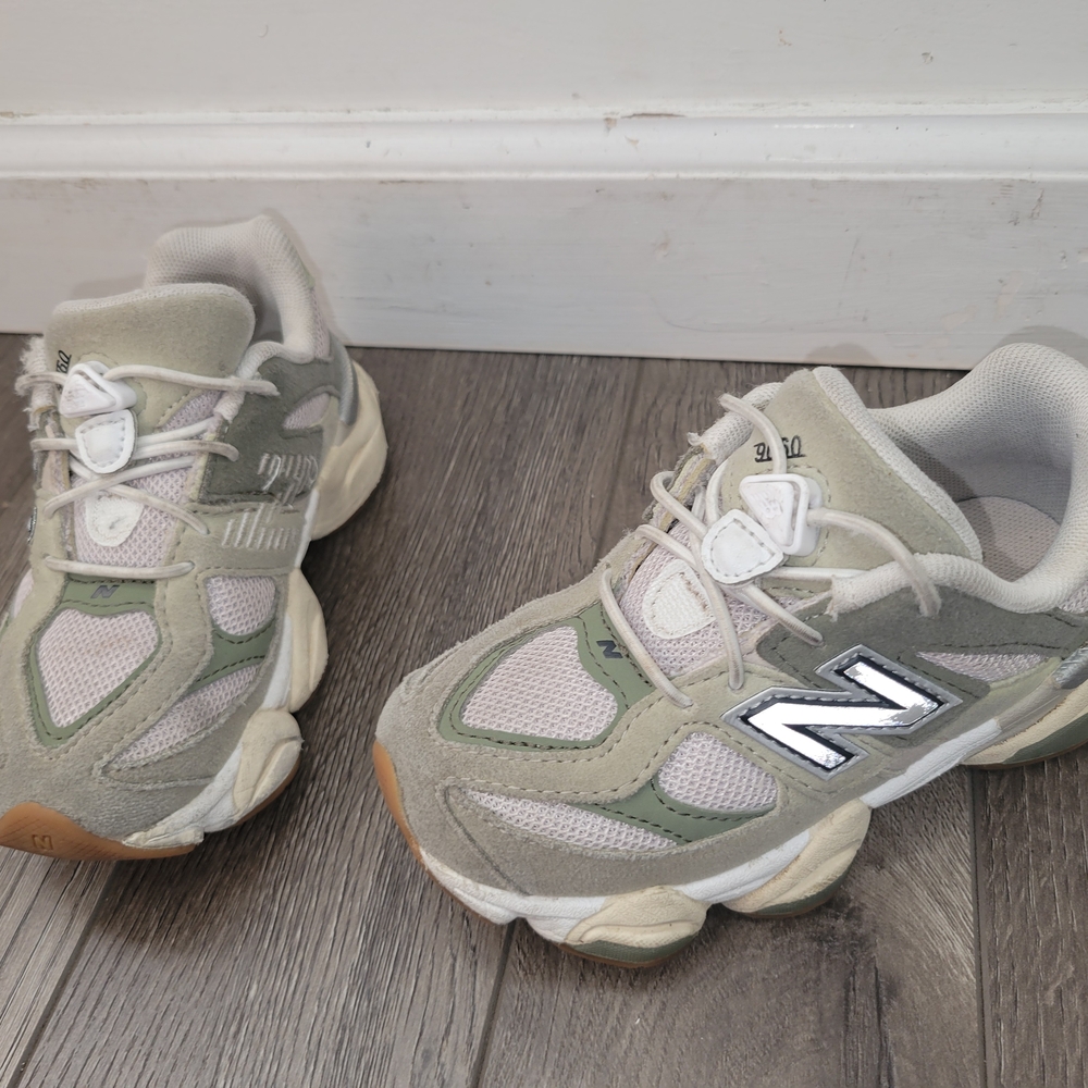 New Balance Kids' Gray and Green Sneakers